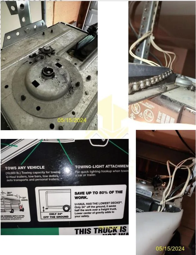 Garage door motor inspection reference photographs