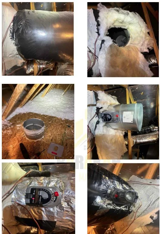 HVAC zone damper repair reference photographs